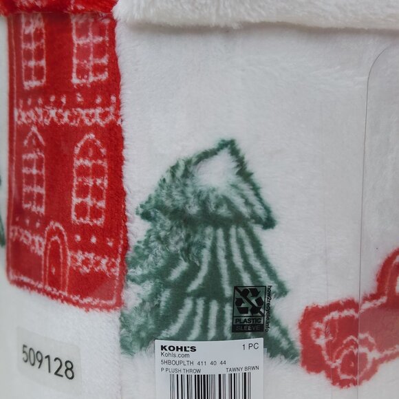 The Big One Oversized Plush Throw Blanket Holiday Design 5' x 6' Tawny Brown - Picture 9 of 10